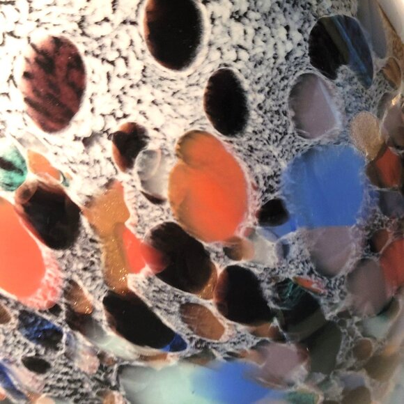 Azzurra Italy Vase Mouth Blown Italian Purple, Blue Copper Veteria Flaw 9 in - Picture 7 of 12